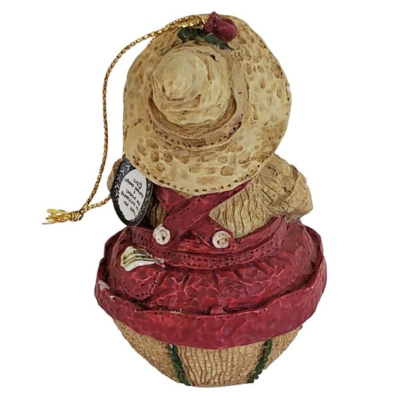 VTG Garden Gnome Santa Ornament 3.5" Watering Can & Shovel Hand-Painted Resin - Picture 3 of 6